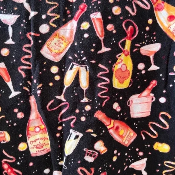 Nick & Nora vintage pink champagne flannel pajama lounge set - Picture 5 of 6